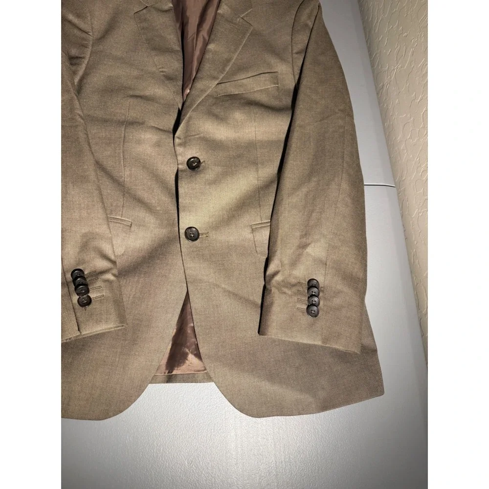 Banana Republic Mens 38S Tailored Slim Blazer Brown Stripe Sport Coat 924410-00
